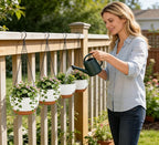 Set of 2-8 Inch Self Watering Hanging Planters - Image 3