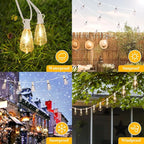 Brightever Outdoor String Light 25 FT, ST38 Patio Lights - Image 5