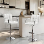 Yaheetech Bar Stools Set of 2, PU Leather Adjustable Swivel Barstools, - Image 2