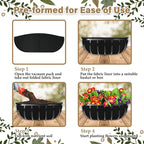 Riare 4 Pack 30 Inch Black Felt Window Box Liners- Fabric Trough Planter Basket - Image 5