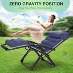 Suteck Oversized Zero Gravity Chair, 33In XXL Lounge Chair w/Removable - Image 6