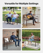 VEVOR Outdoor Bench, 46 inch, Carbon Steel Metal Frame - Image 7