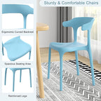 VECELO 4 Pack Plastic Stacking Chairs, Stackable Dining Chairs - Image 6