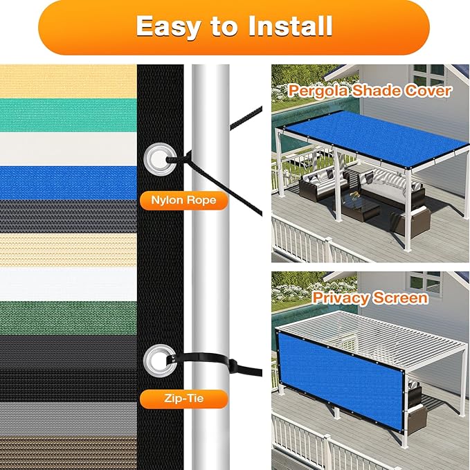 Artpuch Outdoor Pergola Shade Cover 9' X 18' Sun Shade Cloth - Image 5