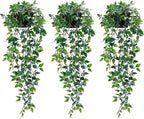 Whonline 3 Pack Artificial Hanging Plants Fake Plants by WHONLINE