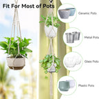 USLAI Macrame Plant Hanger Indoor Outdoor, Fits 4 to 15 Inch Pots, Strong - Image 6