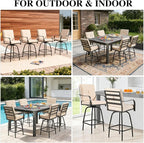 Patio Swivel Bar Stools, Outdoor Bar Height Swivel Chairs Set of 6 - Image 7