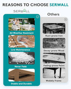 SERWALL 7-Piece Patio Dining Sets, All Weather HDPE Outdoor Furniture Set - Image 9