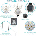 38Inch Angel Solar Lights Outdoor Decorative-Metal&Glass Angel Hydrangea Flower - Image 6