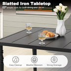 NUU GARDEN Outdoor 37” Dining Table, Square Metal Dining Table - Image 7