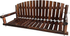 5FT Rustic Log Wooden Porch Swing, Heavy-Duty 900 LBS, Outdoor Hanging Bench - Image 8