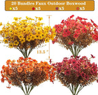 20 Bundles UV Resistant Artificial Fall Flowers - Image 2
