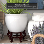 Red Lantern Large 22" White Porcelain Fishbowl Planter - Image 5