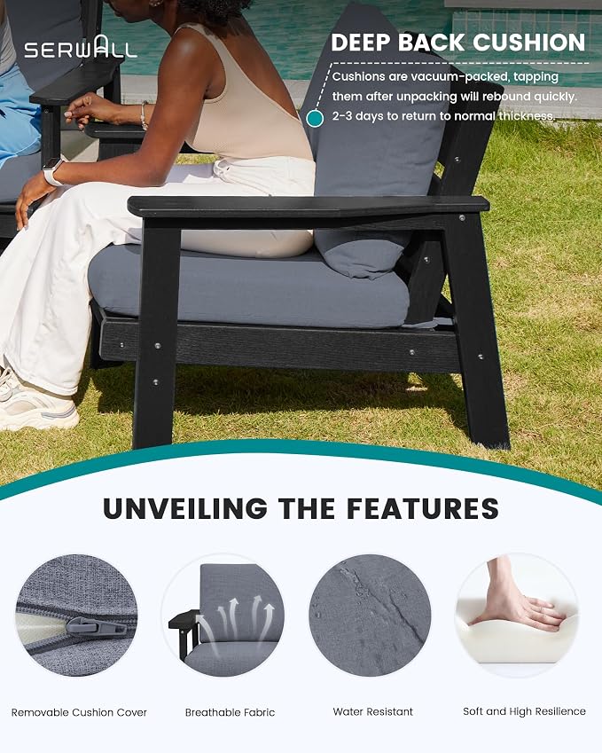 SERWALL HDPE Outdoor Couch Set of 2 - Image 3