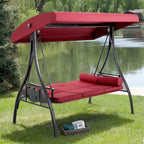 HOMREST 3 Person Outdoor Porch Swing - Image 9