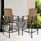 LEVELEVE Patio Bar Set 4pcs Swivel Bar Stools Outdoor Bistro Textilene - Image 2