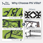 PHI VILLA 50-Inch Cast Iron Steel Frame Garden Bench Outdoor Patio Bench Chair - Image 7
