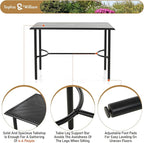 Sophia & William Patio Bar Set 5 Piece Outdoor High Dining Table and Chairs Set - Image 2