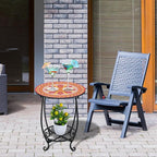 Outdoor Side Table Round Small Mosaic Patio Accent Indoor End Plant Coffee Tea - Image 6