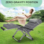 Suteck Oversized Zero Gravity Chair, 33In XXL Lounge Chair w/Removable - Image 6
