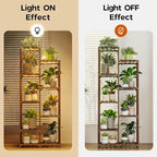 Bamworld Plant Stand with Grow Light Tall Plant Shelf - Image 4