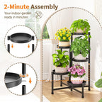 LASZOLA 5 Tiered Folding Tall Plant Stand Indoor - Image 6