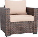 Amopatio Wicker Outdoor Sofa & Patio Couch Set by Amopatio