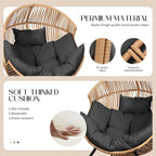 JAMFLY Egg Chair Outdoor Rocking Chairs, Wicker Patio Chair Oversized Lounger - Image 3