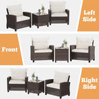 Shintenchi 3 Pieces Patio Furniture Set 3 Pieces PE Rattan Wicker Chairs - Image 4