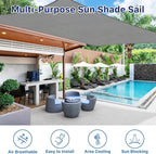 10'x13' Sun Shade Sail, UV Protection Outdoor Shade, Curved Tear Resistant - Image 6