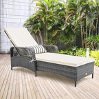 Tangkula Wicker Chaise Lounge Outdoor Set of 2, Patio Rattan Reclining Chaise - Image 9