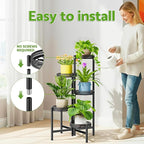 Plant Stand Indoor Outdoor, 5 Tier Corner Metal Flower Display Holder Shelf - Image 6