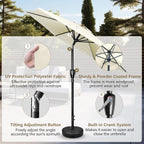 Simple Deluxe 9' Patio Umbrella Outdoor Table Market Yard Umbrella - Image 3