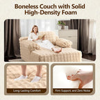 VINGLI 67.7" Oversized Chaise Lounge Chair Reading Chairs Comfy Bubble Fleece - Image 3