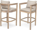 Christopher Knight Home Kuart Acacia Wood Outdoor Bar Stool Set of 2 - Image 5
