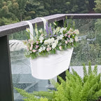 HowRU Metal Iron Flower Pots for Railing Fence Hanging Bucket Pots and Hanging - Image 6