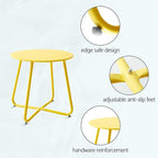 Outdoor Table Small Patio Side Table Waterproof Round Metal Side Table Weather - Image 4