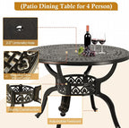 Cast Aluminum Outdoor Patio Dining Set, All Weather Outdoor Furniture Dining Set - Image 3