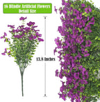Artificial Fake Flowers for Outdoor Spring Decoration, 16 Bundles Faux Silk - Image 2