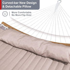 Double Hammock with 12 FT Stand, 2 Person Curved Bar Hammock with Stand - Image 4