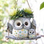 Swing Owl Hanging Planters for Indoor Plants, Cute Small Succulent Pots by Saysmile