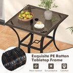 Tangkula Bistro Bar Table, 28.5" Square Bar Height Bistro Table w/ 2" Umbrella - Image 5