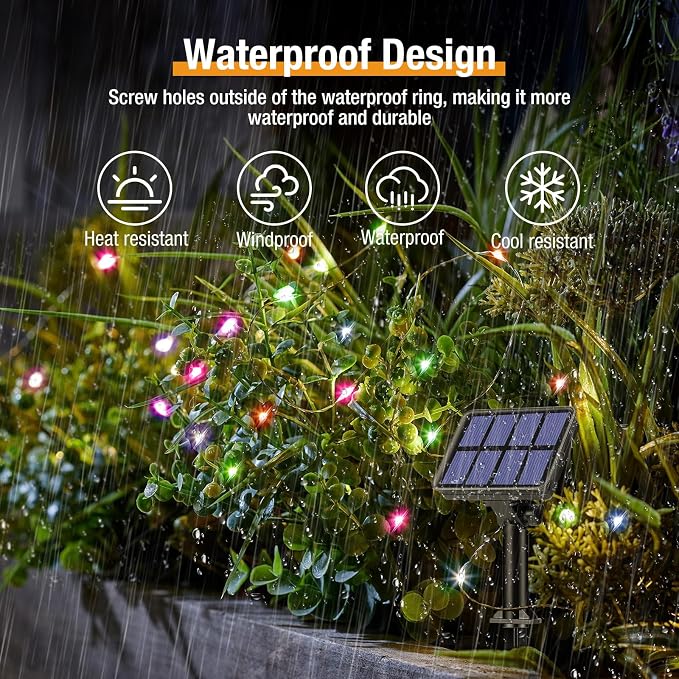btfarm 4 Pack Solar String Lights Outdoor, Toltal 320LED 132FT Solar Fairy - Image 3