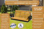 Poly Lumber Wood 4FT Porch Swing Amish Craftsmandship Made in USA HDPE - Image 3