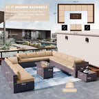 Kullavik 15 Pieces Outdoor Patio Furniture Set - Image 5