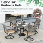 Pamapic 5-Piece Outdoor Dining Set - Image 3