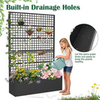 Metal Planter Box with Trellis 47" L x 16" W x 72" H, Raised Garden Bed with - Image 4