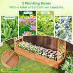Giantex Raised Garden Bed with Trellis & Hanging Roof, Wood Planter Box with - Image 9