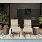 SUNBURY Outdoor Side Table, Patio Accent Side Table, Concrete Garden Stool - Image 2