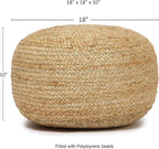 REDEARTH · Jute Circular Low Pouf Ottoman - Image 3